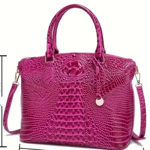 HOT PINK CROC SATCHEL